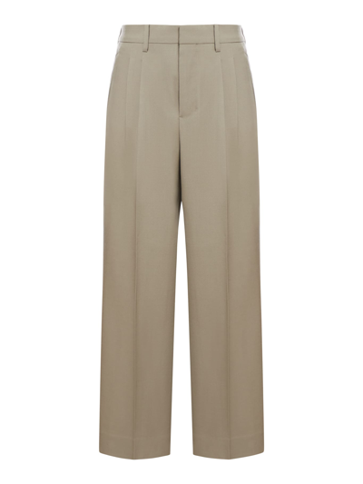 Shop Ami Alexandre Mattiussi Straight Fit Trousers In Taupe