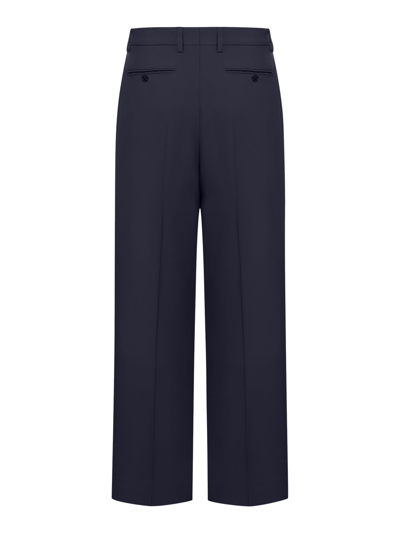 Shop Ami Alexandre Mattiussi Straight Fit Trousers In Night Blue