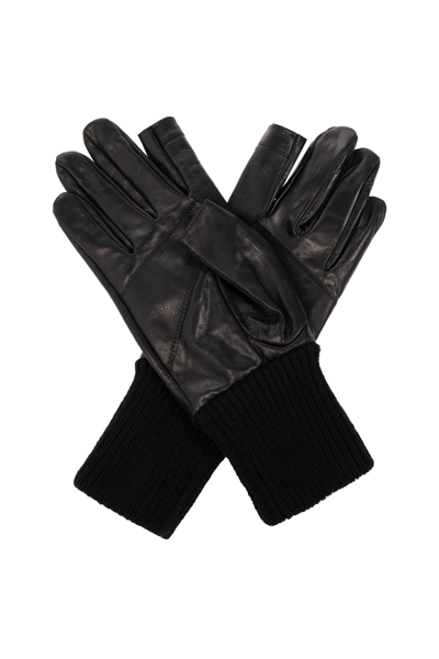 Shop Rick Owens Leather Gloves In Black