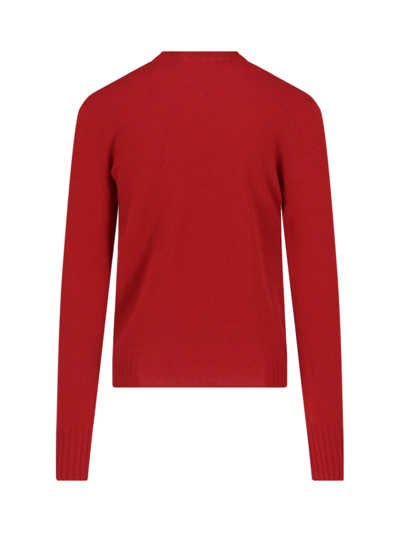 Drumohr Ribbed Crewneck Sweater With Cuffs And Hem In Red