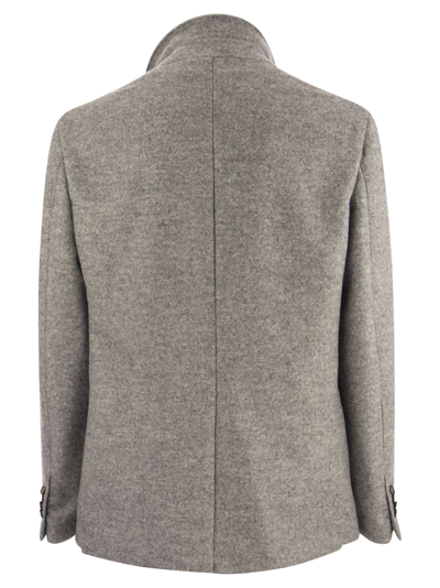 Shop Fay Two-button Double Jacket In Grey