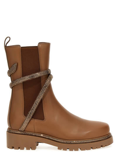 Shop René Caovilla Cleo Ankle Boots In Brown