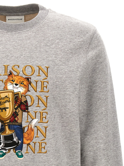 Shop Maison Kitsuné Fox Champion Sweatshirt In Gray
