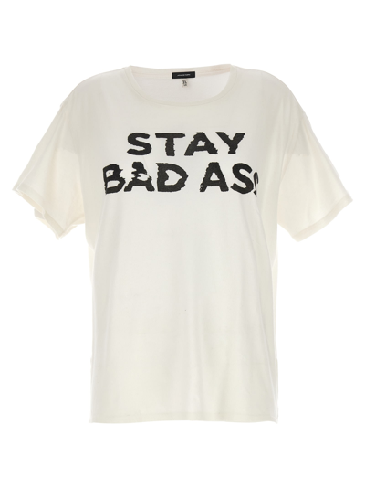 Shop R13 T-shirt Stay Bad Ass In White/black