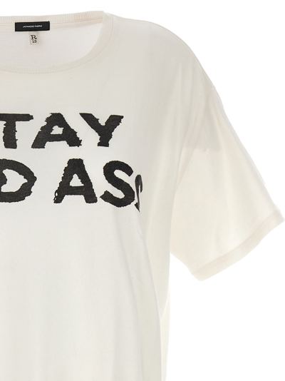 Shop R13 T-shirt Stay Bad Ass In White/black