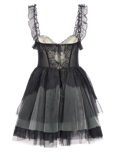 Shop Philosophy Di Lorenzo Serafini Lace Tulle Dress In Black