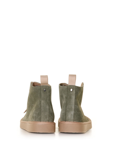 Shop Pànchic P01 Ankle Boot In Green Suede In Military Green Yellow