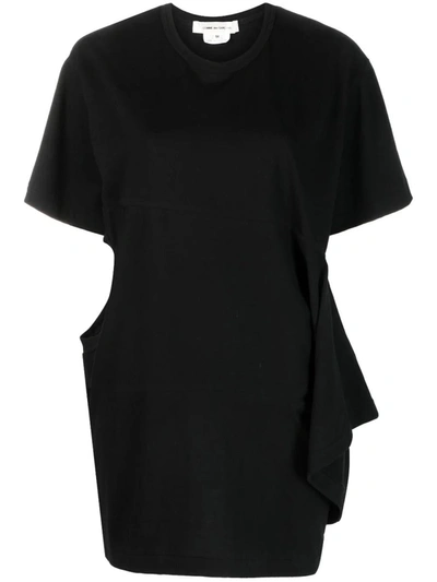 Shop Comme Des Garçons Cotton T-shirt With Draped Detail In Black