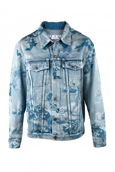 Shop Off-white Men's Luxury Jacket   Azzurro Off White Light Blue Denim Jacket