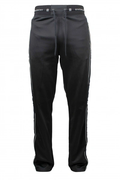 Shop Givenchy Men's Luxury Jogging Suit   Black  Jogging Suit With Velvet Band And White Line
