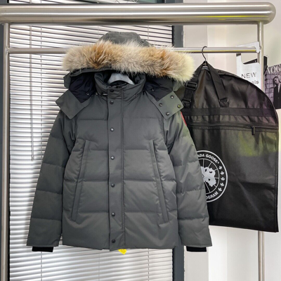 Pre-owned Canada Goose - Grey Daunenjacke Keep Warm In Winter With A Hood