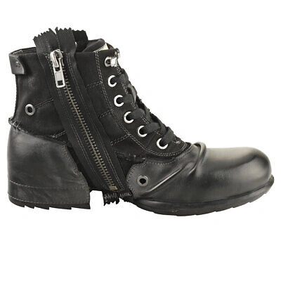 Pre-owned Replay Clutch Herren Black Stiefel Ankle