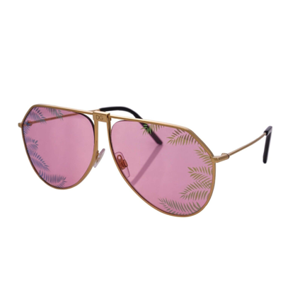 Pre-owned Dolce & Gabbana Dj Khaled Flamingo Seide Hemd Bluse Sonnenbrille Cd 12486