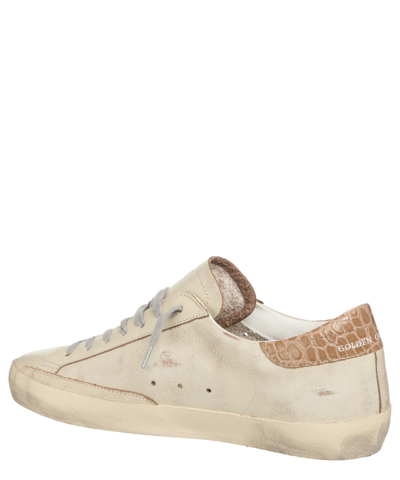 Pre-owned Golden Goose Sneaker Herren Super-star Gmf00101.f004800.11553 White Ecru - Green