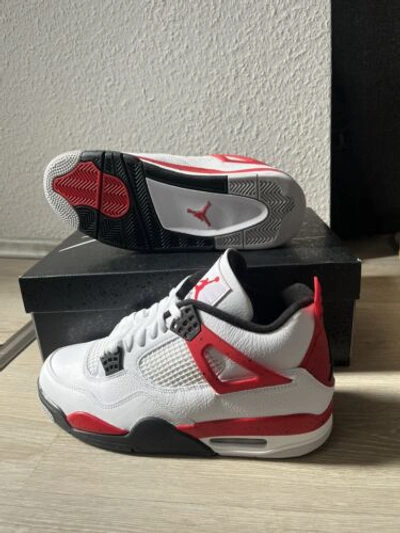 Pre-owned Jordan 4 Retro Red Cement 45