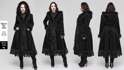 Pre-owned Punk Rave Hooded Plus Size Women Cardigan Long Sleeves Oversize Hat Wizard Coat In Black