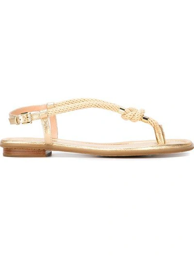 Michael Michael Kors Holly Metallic Sandals In Pale Gold | ModeSens