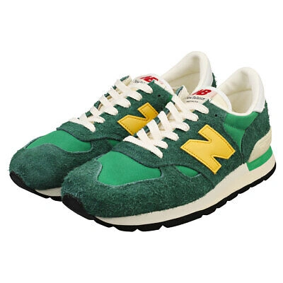 Pre-owned New Balance Balance 990 Made In Usa Herren Green Yellow Sneaker Mode - 46.5 Eu