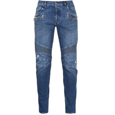 Pre-owned Balmain Herren Roehrenjeans Wh1mh005 031d 6aa 6aa Jeans