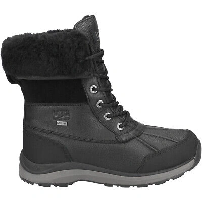 Pre-owned Ugg Boots Adirondack Boot Iii, Glattleder, Schwarz, Damen