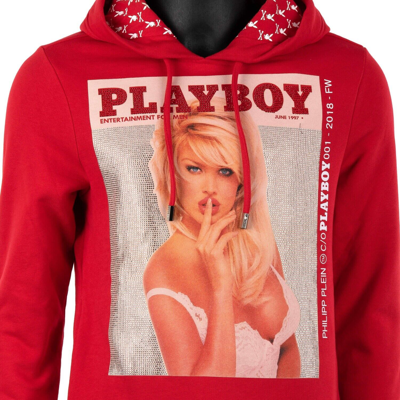 Pre-owned Philipp Plein X Playboy V. Silvstedt Strass Hoodie Rot 08359