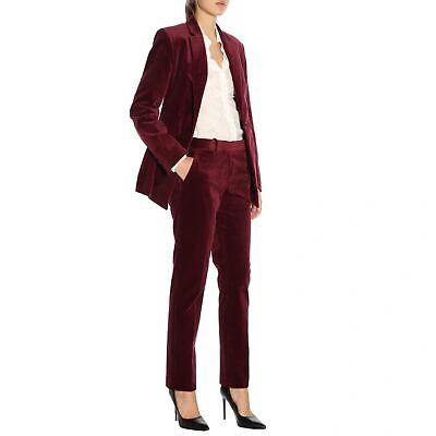 Pre-owned Theory Damen Blazer Power Elegant Solide Burgund Grösse Us 2 I0704107