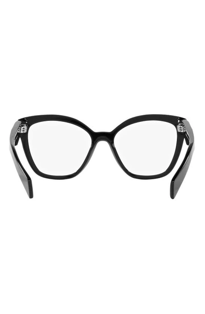 Prada 53mm Square Optical Glasses In Black