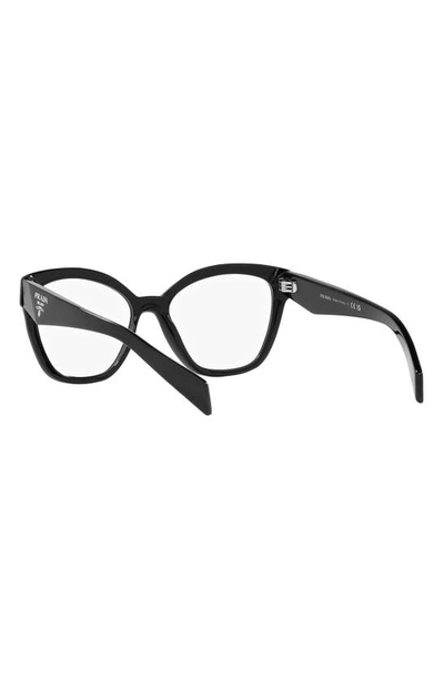 Prada 53mm Square Optical Glasses In Black