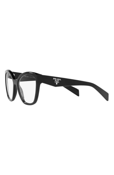 Prada 53mm Square Optical Glasses In Black