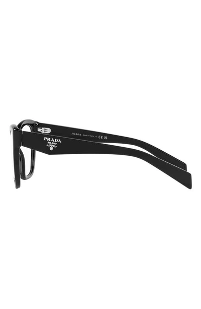 Prada 53mm Square Optical Glasses In Black