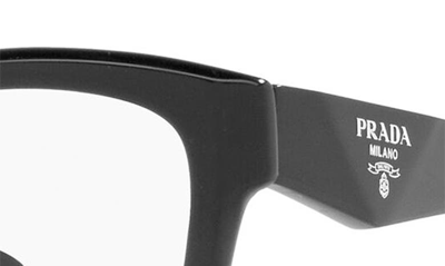 Prada 53mm Square Optical Glasses In Black
