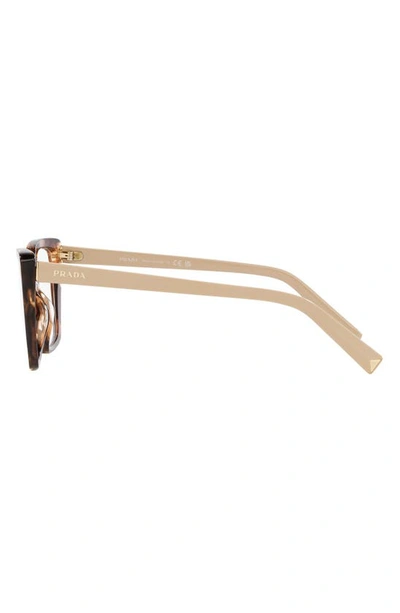 Prada 53mm Square Optical Glasses In Brown Tort