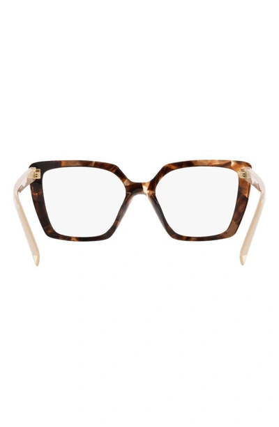 Shop Prada 53mm Square Optical Glasses In Brown Tort