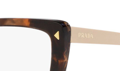 Prada 53mm Square Optical Glasses In Brown Tort