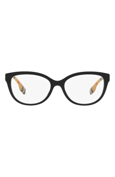 Shop Burberry Esme 54mm Square Optical Glasses In Matte Black