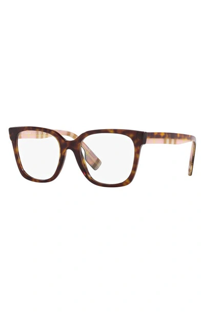 Shop Burberry Evelyn 52mm Square Optical Glasses In Havana
