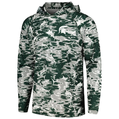 Shop Columbia Green Michigan State Spartans Pfg Terminal Tackle Omni-shade Rippled Long Sleeve Hooded T-s