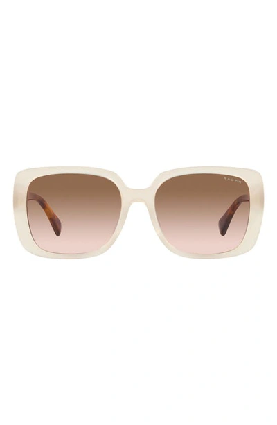 Shop Ralph 55mm Gradient Rectangular Sunglasses In Cream