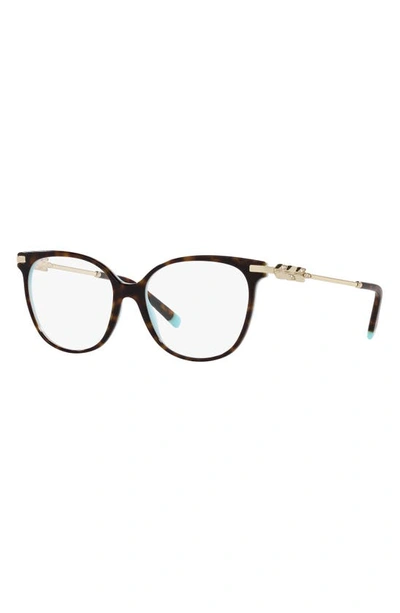 Shop Tiffany & Co 54mm Cat Eye Optical Glasses In Havana