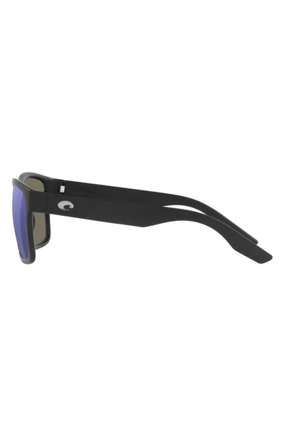 Costa Del Mar Paunch Xl Blue Mirror Polarized Glass Square Mens Sunglasses 6s9050 905001 59 In Matte Black