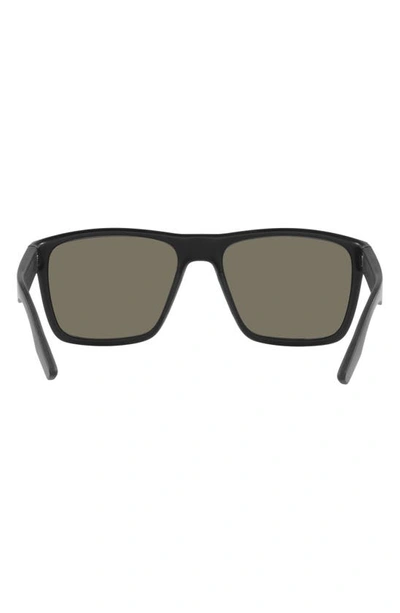 Costa Del Mar Paunch Xl Blue Mirror Polarized Glass Square Mens Sunglasses 6s9050 905001 59 In Matte Black