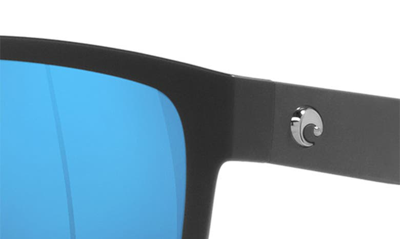Costa Del Mar Paunch Xl Blue Mirror Polarized Glass Square Mens Sunglasses 6s9050 905001 59 In Matte Black