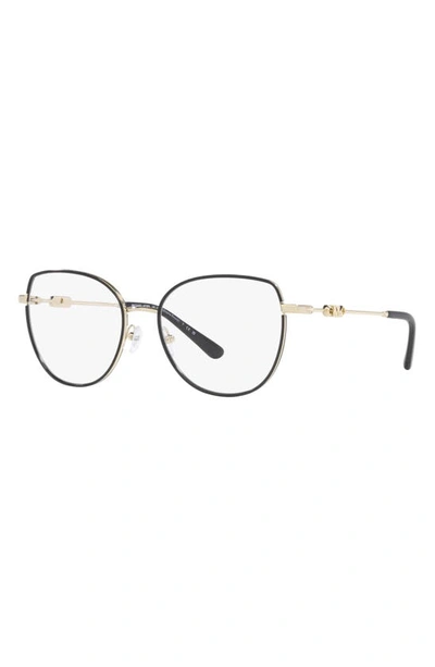 Shop Michael Kors Empire 53mm Round Optical Glasses In Light Gold