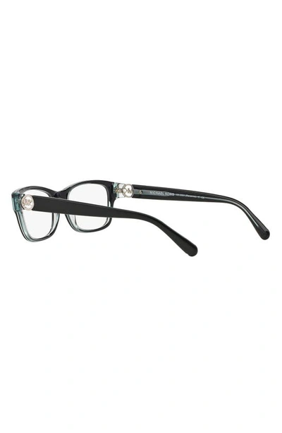 Shop Michael Kors Ravenna 53mm Square Optical Glasses In Black Blue
