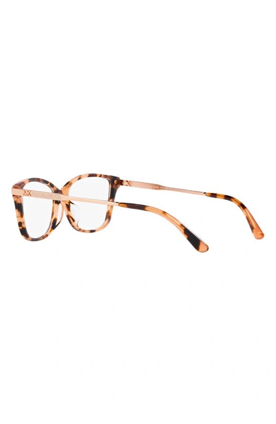 Shop Michael Kors 55mm Round Optical Glasses In Pink Tortoise