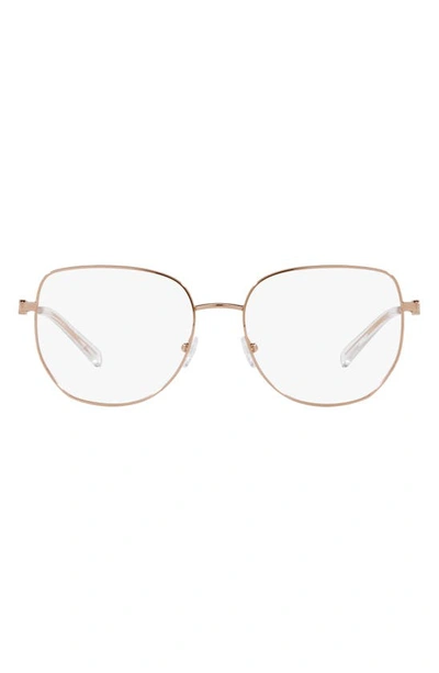 Shop Michael Kors Belleville 54mm Square Optical Glasses In Rose Gold