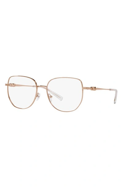 Michael Kors Belleville 54mm Square Optical Glasses In Rose Gold