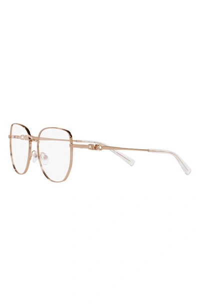 Michael Kors Belleville 54mm Square Optical Glasses In Rose Gold