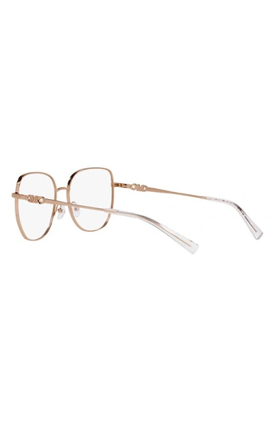 Michael Kors Belleville 54mm Square Optical Glasses In Rose Gold