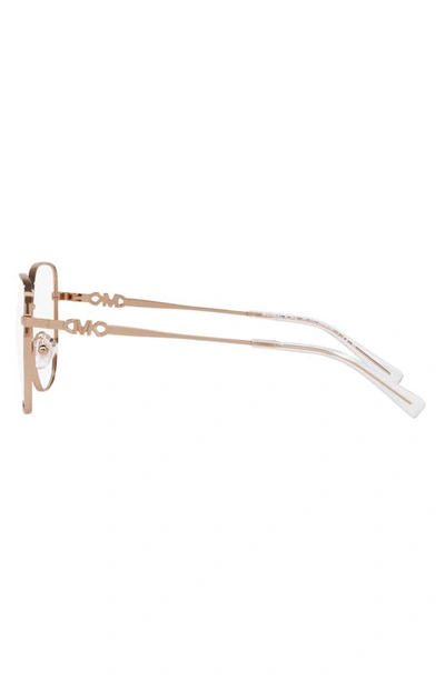 Michael Kors Belleville 54mm Square Optical Glasses In Rose Gold